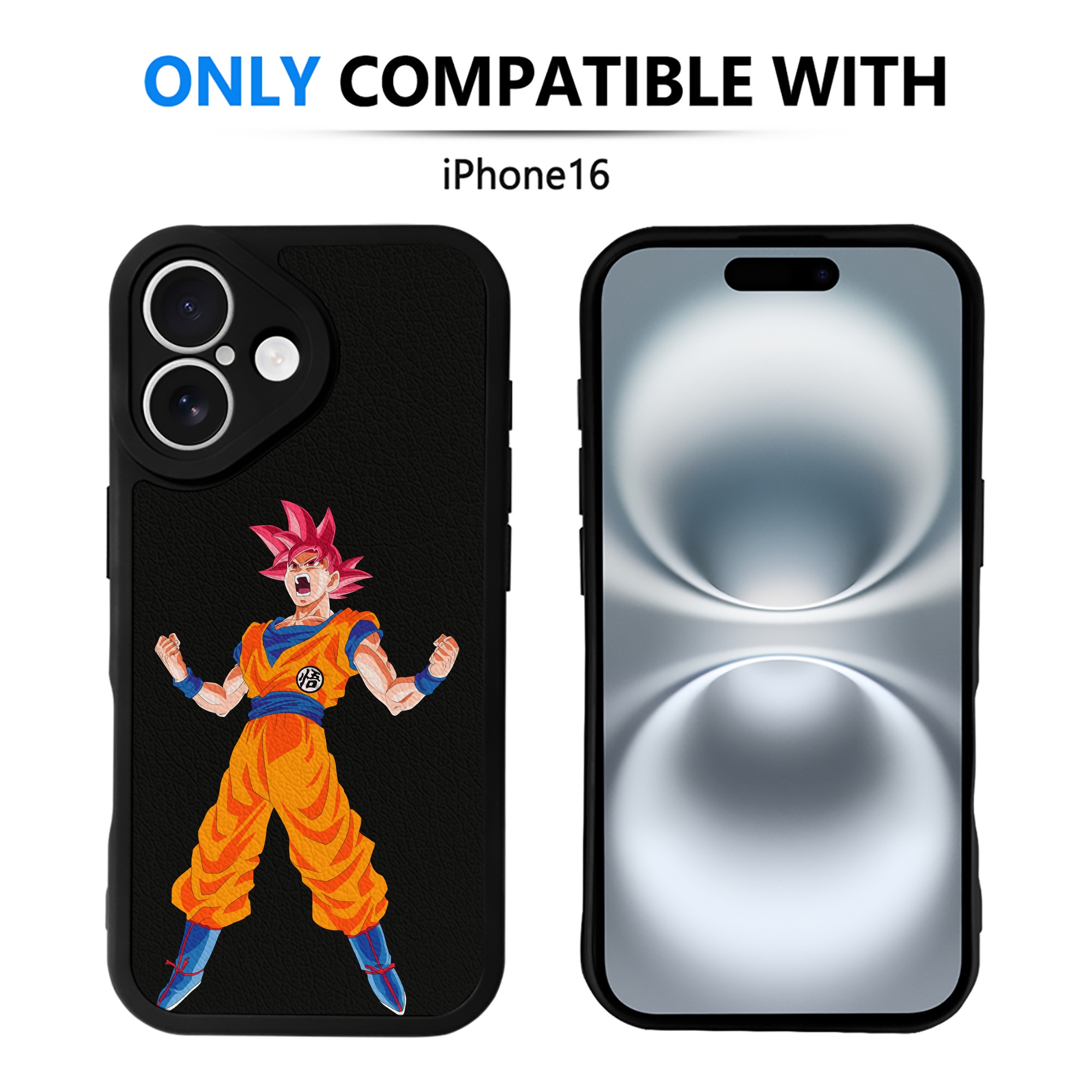 （画像用） ドラゴンボール 孫悟空（そん ごくう）Son Goku カカロット DRAGON BALL Kakarotto 【iPhone 16シリーズ対応】シリコンスマホケース（レザー調） 材質：シリコン